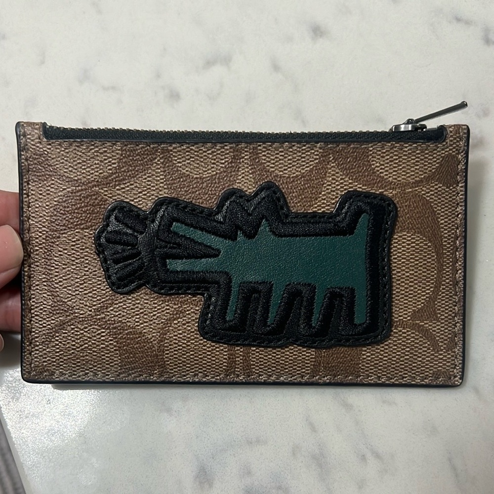 Coach Brown and Black Card Holder